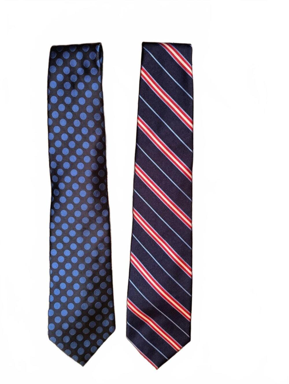 Brooks Brothers Navy Blue Polka Dot and Navy Striped Men’s Ties (Set of 2)